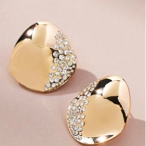 Anthropologie TOUCH OF PAVÉ POST EARRINGS